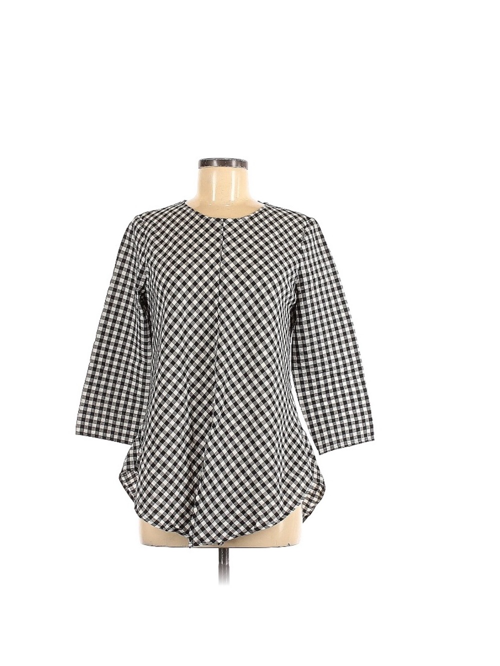 Zara Black & White Gingham Tunic Top